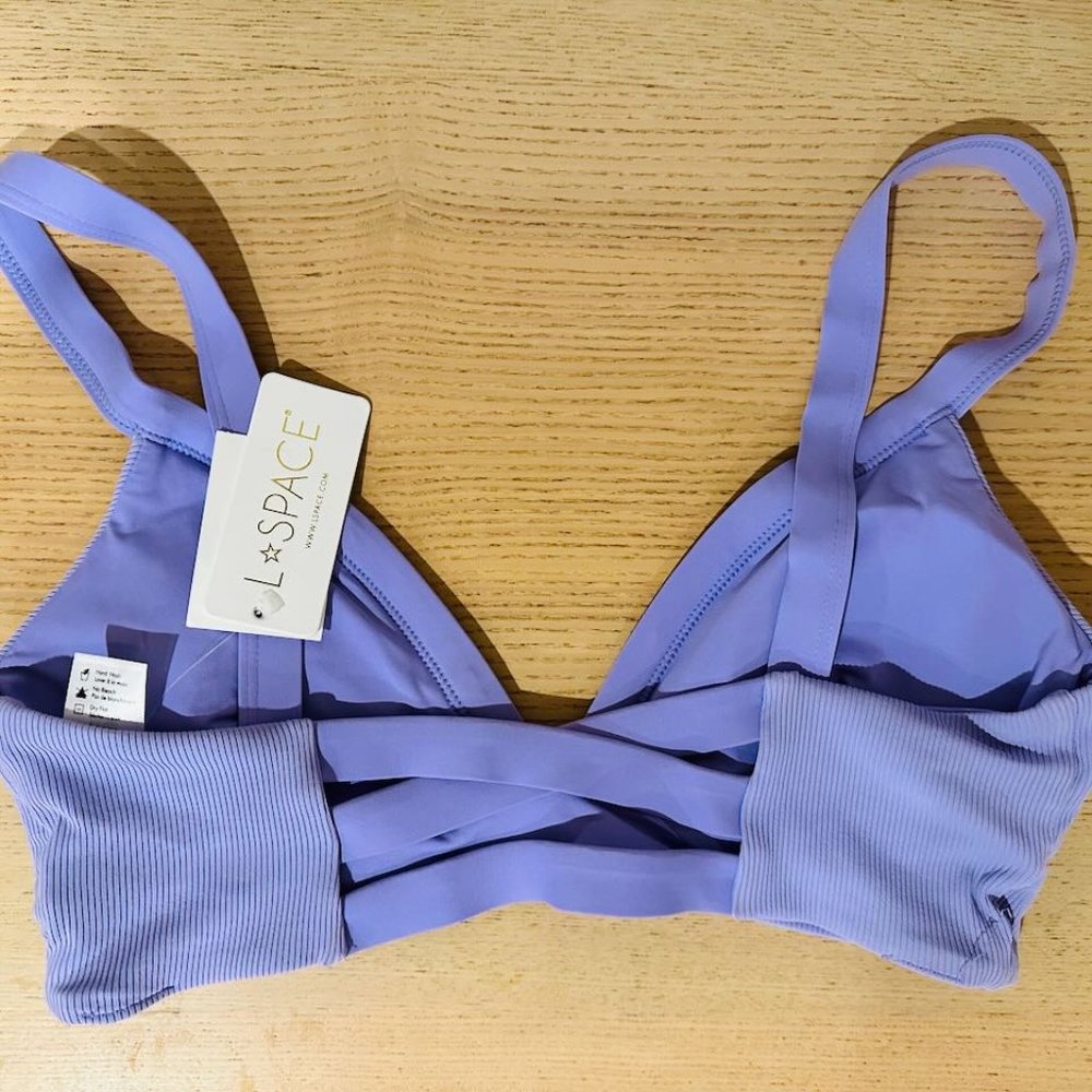 L*SPACE Vera Bikini Top, Wisteria (pale lavender / purple)